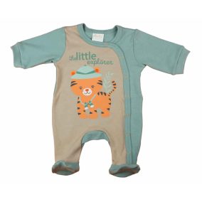   Hosszú ujjú vékony pamut baba rugdalózó Tigris mintával