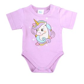 Rövid ujjú baba body cuki Unikornis mintával