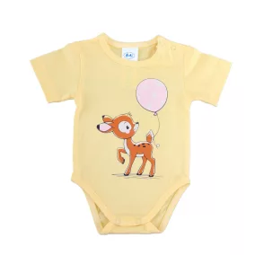 Rövid ujjú baba body cuki Őzike mintával