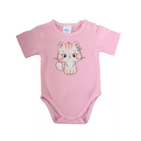 Rövid ujjú baba body cuki Cica mintával