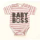 Rövid ujjú dupla patentos " Baby Boss" feliratú baba body