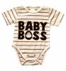 Rövid ujjú dupla patentos " Baby Boss" feliratú baba body