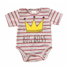   Rövid ujjú dupla patentos " Big Boss" feliratú baba body
