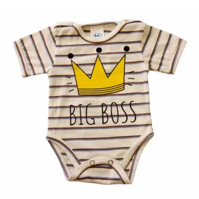   Rövid ujjú dupla patentos " Big Boss" feliratú baba body