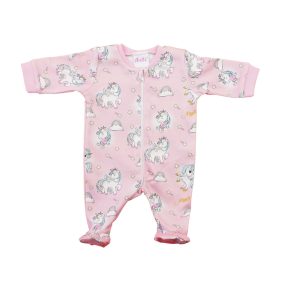 Hosszú ujjú baba rugdalózó Unikornis mintával