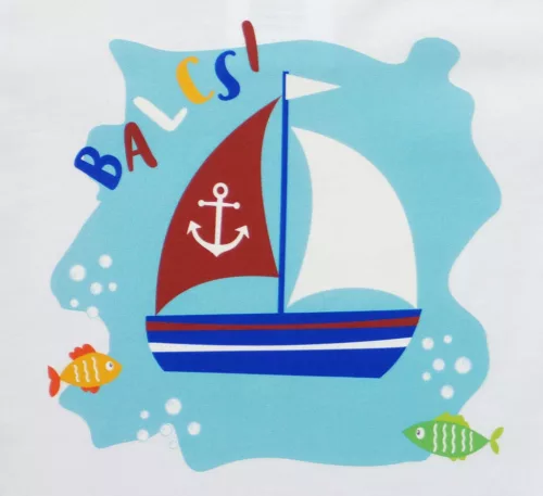 Rövid ujjú baba body Balaton mintával