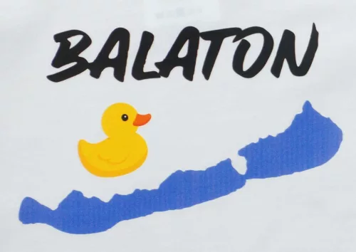 Rövid ujjú baba body Balaton mintával