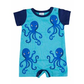 Rövid ujjú napozó pamut anyagból Polip mintával