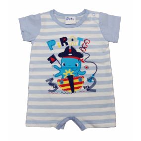 Rövid ujjú napozó pamut anyagból Polip mintával