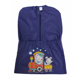 Oviszsák elöl cipzáras, zsebes - Vonatos mintával