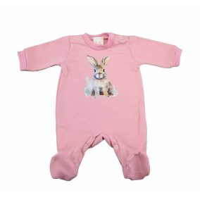   Belül bolyhos hosszú ujjú kislány rugdalózó Nyuszi mintával