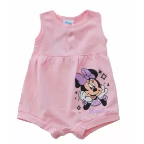 Ujjatlan baba kislány napozó Minnie egér mintával rózsaszín és pink színben