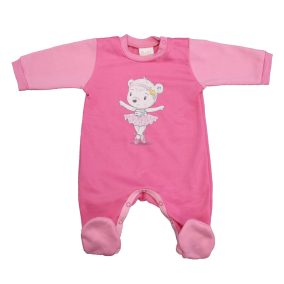   Belül bolyhos hosszú ujjú kislány rugdalózó Balerina mintával