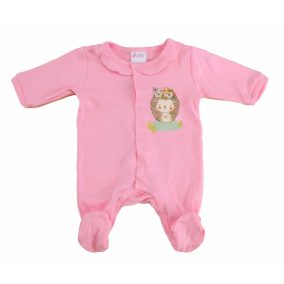   Vékony, pamut, elöl patentos kislány rugdalózó Sünis mintával