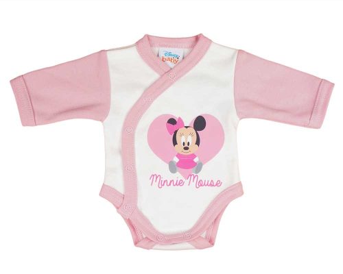 Disney elöl patentos hosszú ujjú baba body Minnie mintával