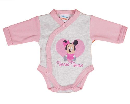 Disney elöl patentos hosszú ujjú baba body Minnie mintával