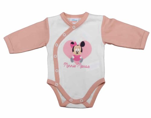 Disney elöl patentos hosszú ujjú baba body Minnie mintával