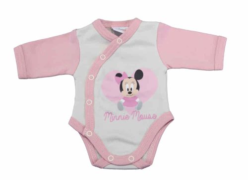 Disney elöl patentos hosszú ujjú baba body Minnie mintával