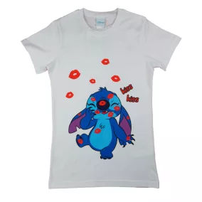 Rövid ujjú lányka póló Stitch mintával