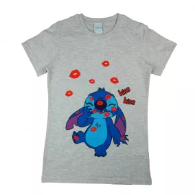 Rövid ujjú lányka póló Stitch mintával