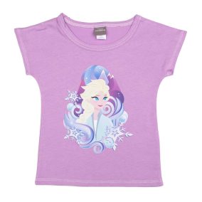 Rövid ujjú lány póló Jégvarázs mintával