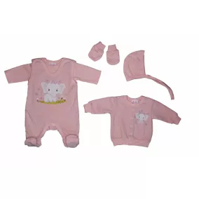   5 részes belül bolyhos kislány baba szett Elefánt mintával