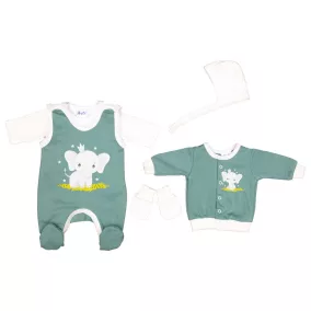   5 részes belül bolyhos kisfiú baba szett Elefánt mintával