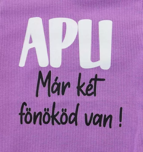 Feliratos rövid ujjú baba body