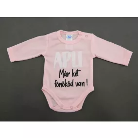   Apu már két főnököd van feliratos hosszú ujjú baba body
