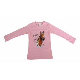 Hosszú ujjú kislány póló cuki Lovas mintával