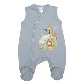 Ujjatlan vékony pamut rugdalózó Szafaris mintával