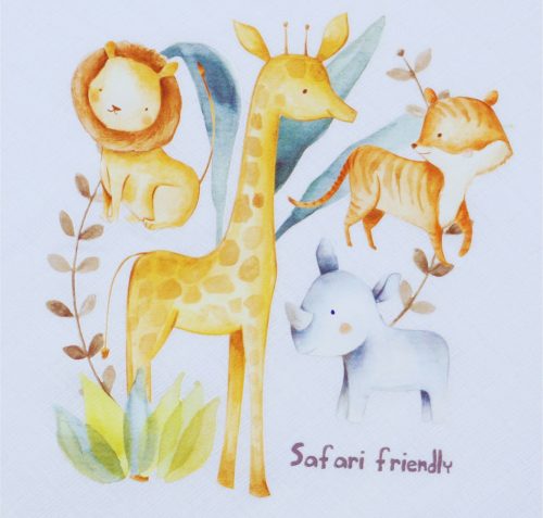 Textil tetra kifogó-törölköző szafaris mintával 140x140cm