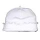 Virág mintás, fülvédős, megkötős baba sapka
