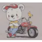 Hosszú ujjú baba body Motoros maci mintával