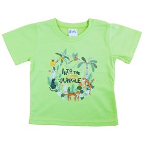Rövid ujjú fiú póló dzsungel mintával