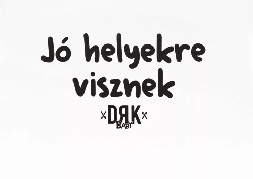 Dorko "Jó helyekre visznek" mintával nyomot rövid ujjú baba body