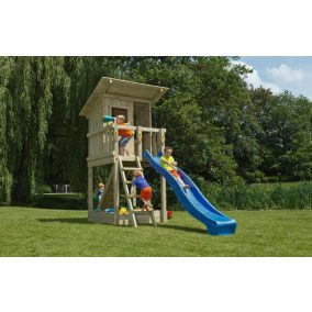   Blue Rabbit Beach Hut 'S' kerti játszótér csúszdával és ajándék vágással