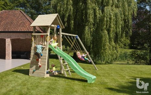 Blue Rabbit Belvedere 'S' kerti játszótér csúszdával és ajándék vágással