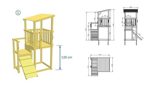 Kerti játszótér - Blue Rabbit Cascade 'L' játszótorony