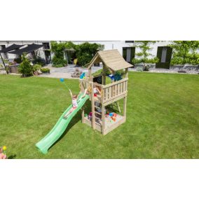   Blue Rabbit Pagoda 'S' kerti játszótér csúszdával és ajándék vágással