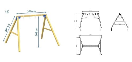 Blue Rabbit Freeswing kerti játszótér hintaállvány ajándék vágással