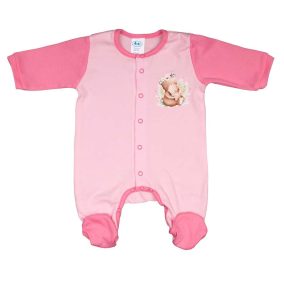   Vékony, pamut, elöl patentos kislány rugdalózó Macis mintával