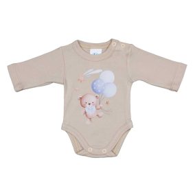 Hosszú ujjú baba body Macis mintával