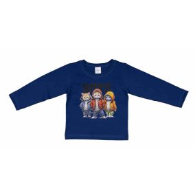 Hosszú ujjú fiú póló vagány cicák mintával