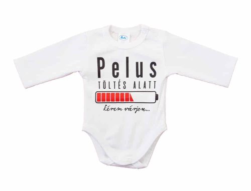 Feliratos rövid ujjú baba body