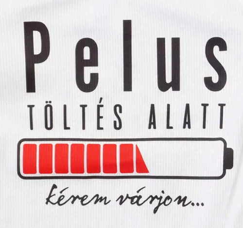Feliratos rövid ujjú baba body