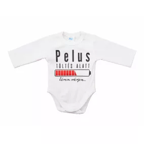 Feliratos rövid ujjú baba body