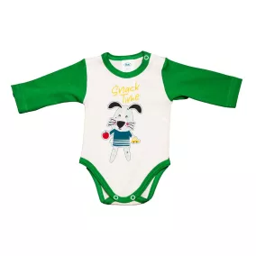 Hosszú ujjú baba body Kutyus mintával