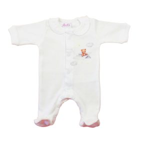 Kislány rugdalózó – Maci mintával, elöl patentos