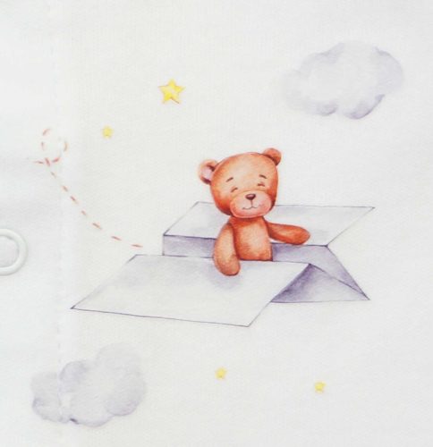 Kislány rugdalózó – Maci mintával, elöl patentos